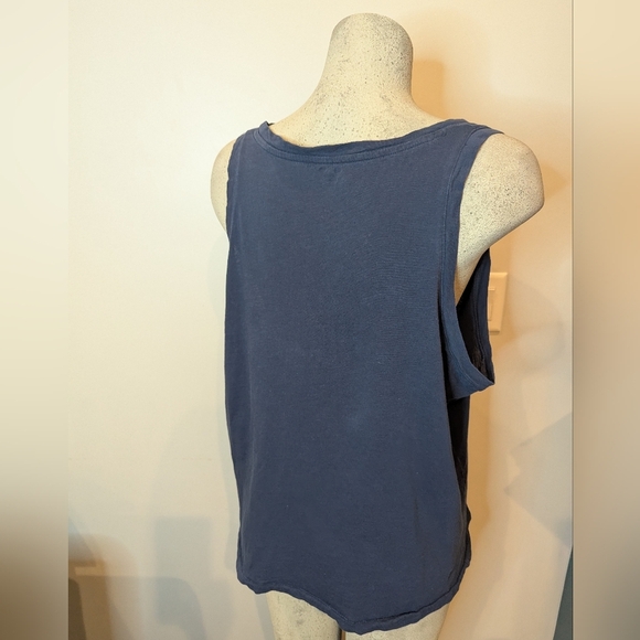 MADEWELL V-Neck cotton Tank Top in navy blue Size 1x - Picture 3 of 14